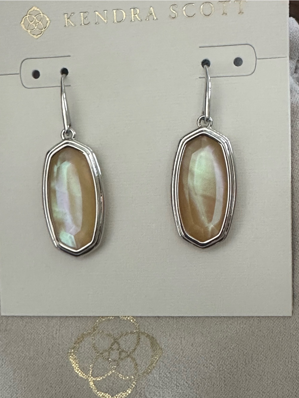 Kendra Scott Golden Abalone Dani Drop Earrings in Silver